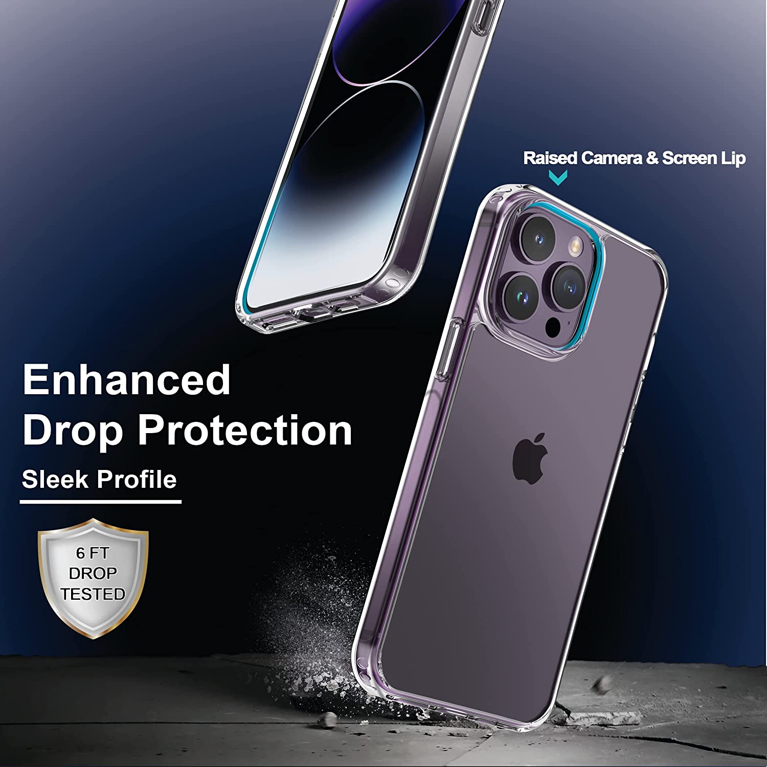 Hard Transparent Clear Strong TPU iPhone Case + Tough Polycarbonate Crystal HD Clear